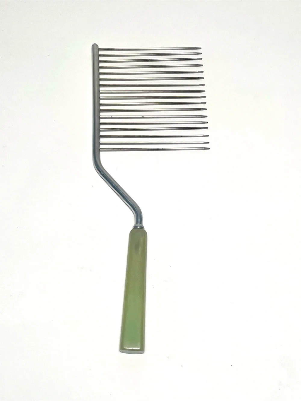 Vintage Angel Food Cake Cutter Comb Breaker Marbled Green Bakelite Handle MCM